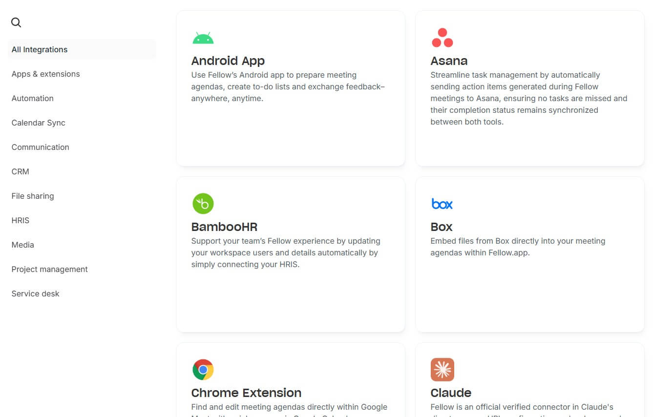 Fellow integrations
