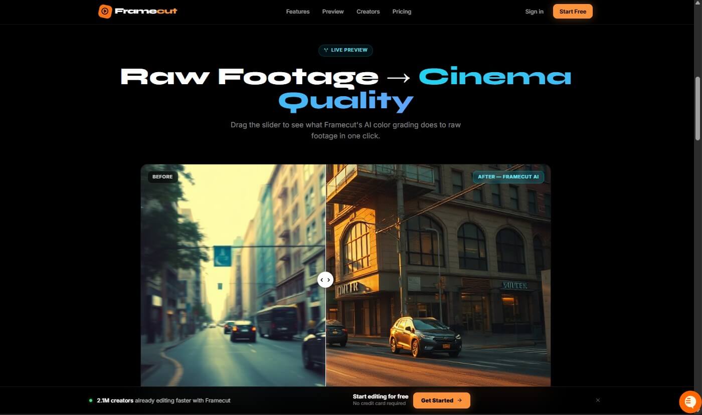 Polymet prompt 3 video editing landing page result 2