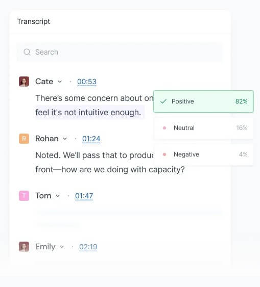 Fireflies.ai sentiment analysis