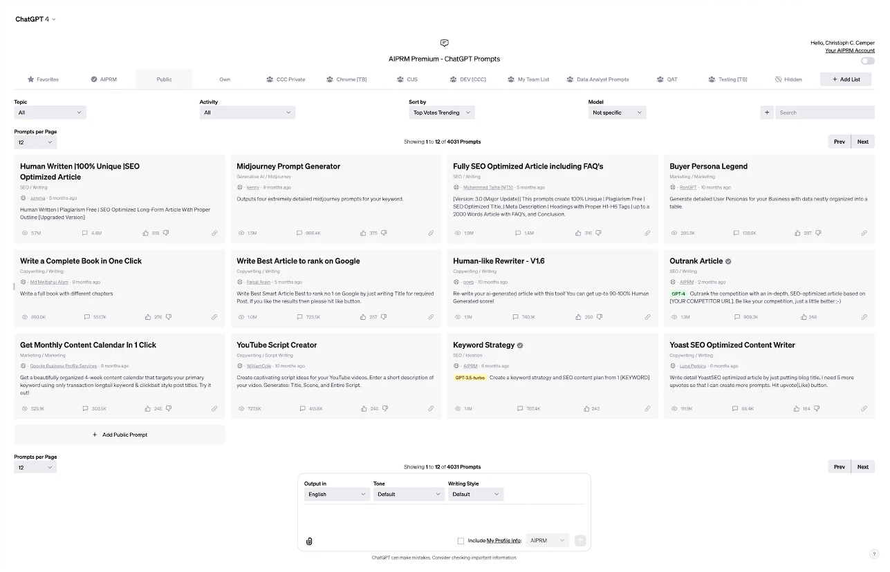 AIPRM Prompt Management Platform