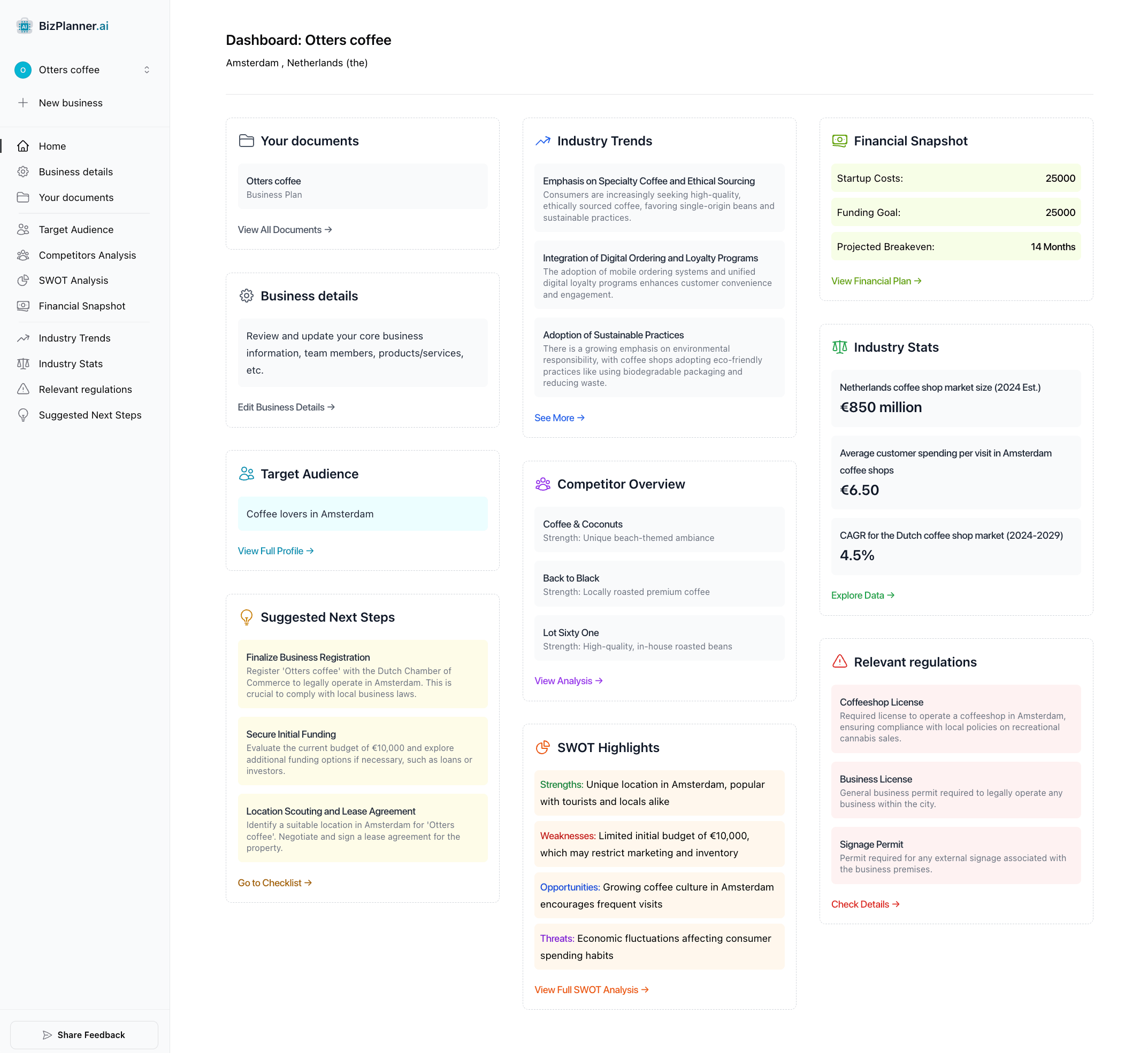 BizPlanner.ai Homepage