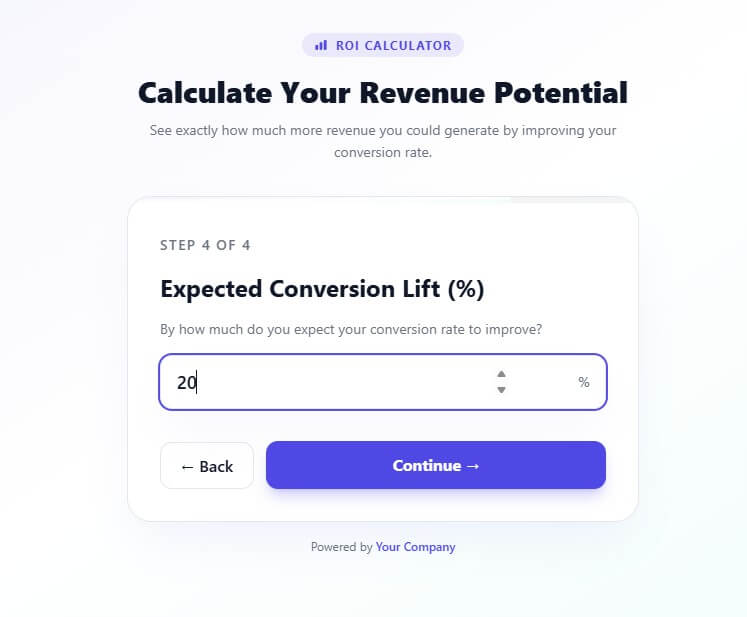 Embeddable.co SaaS ROI calculator sample output D