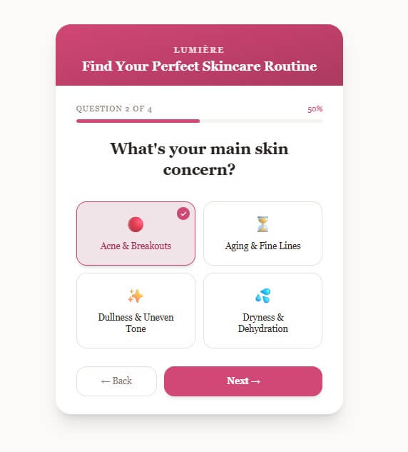 Embeddable.co ecommerce product finder sample output C