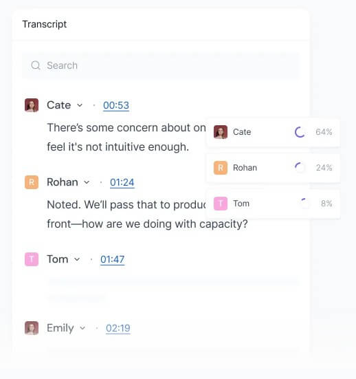 Fireflies.ai speaker talk time