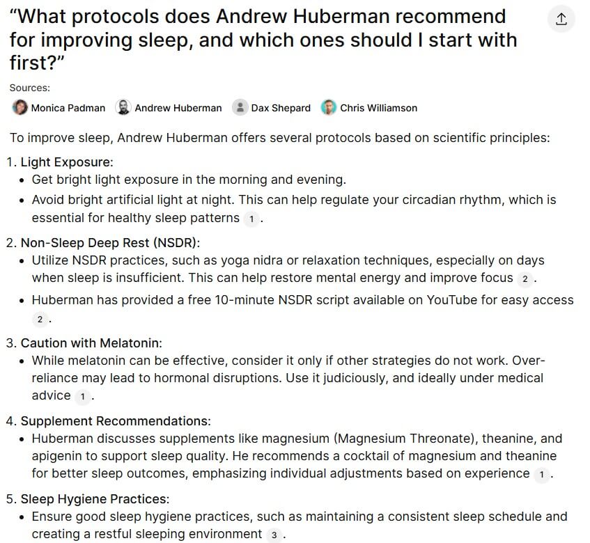 Huberman AI sleep protocols answer