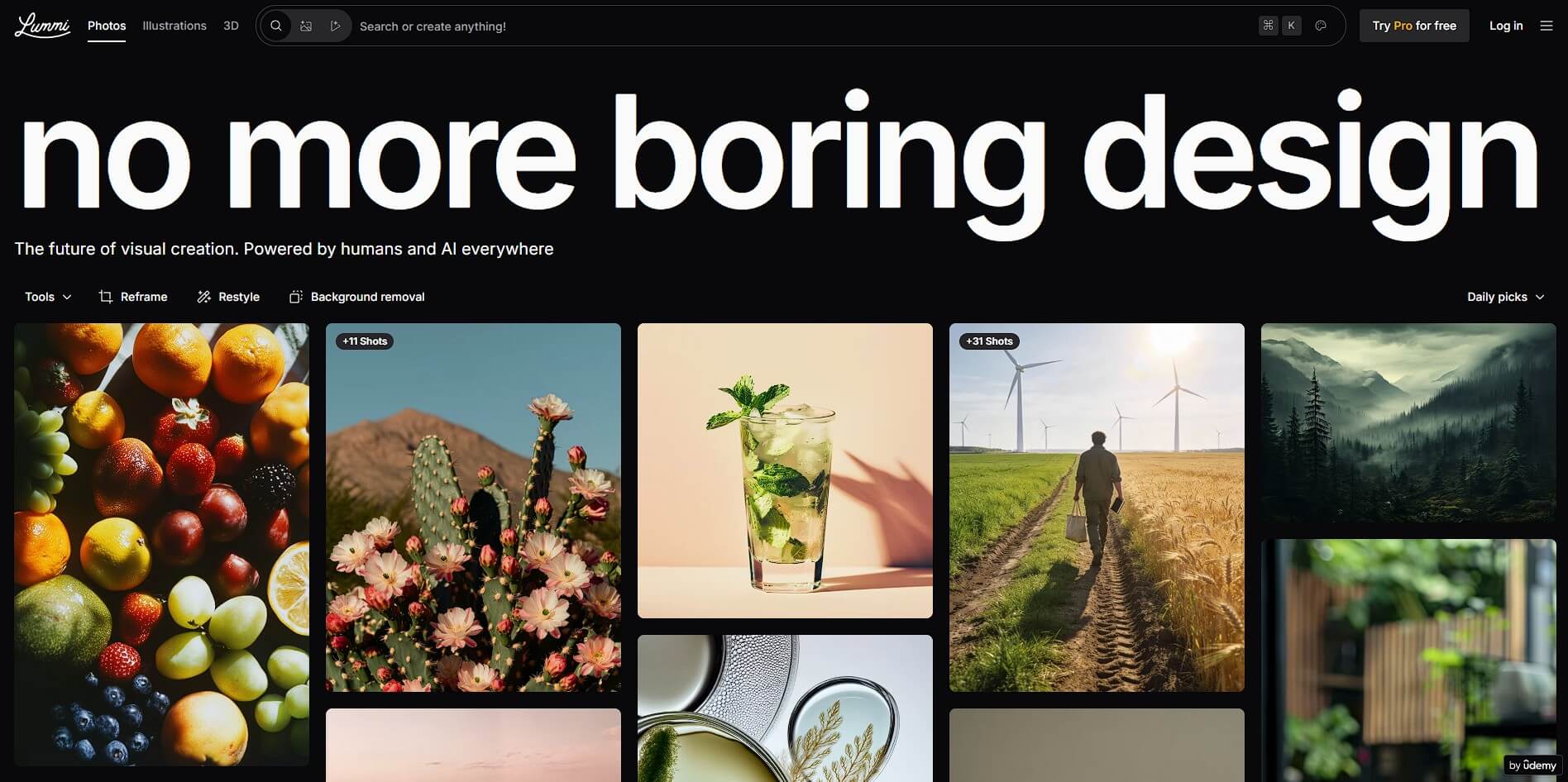 Lummi Photos library with visual search and editing tools