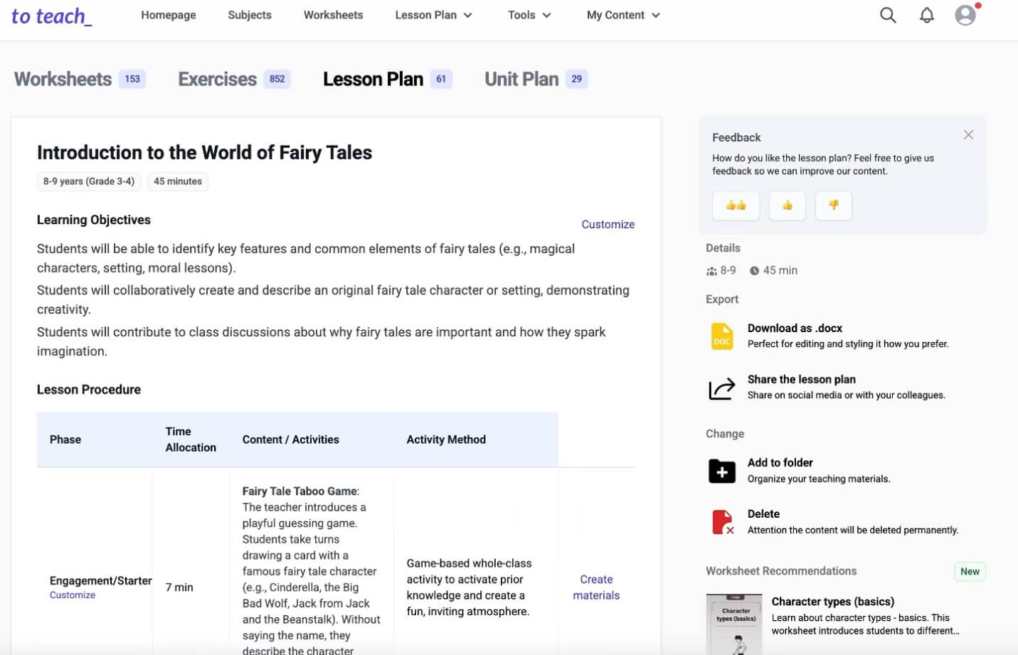 to teach Lesson Plan
