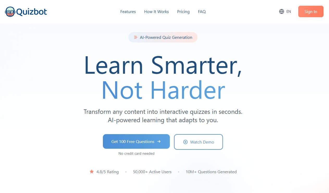 Quizbot Homepage