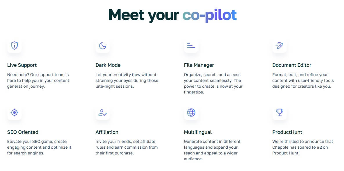 Chapple AI features