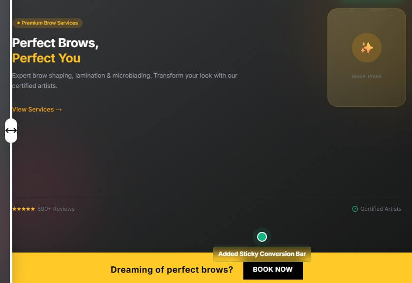 CroPilot homepage after optimization