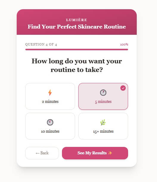 Embeddable.co ecommerce product finder sample output E
