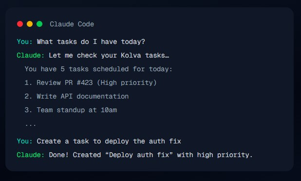Kolva Claude Code MCP