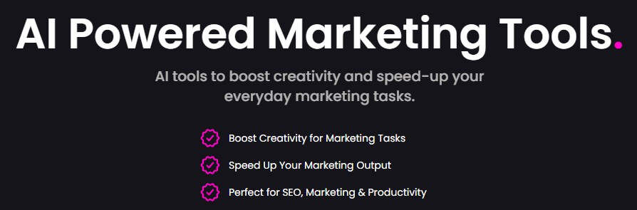 Optimo AI marketing tool suite homepage