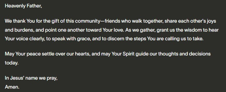 PrayGen group prayer response