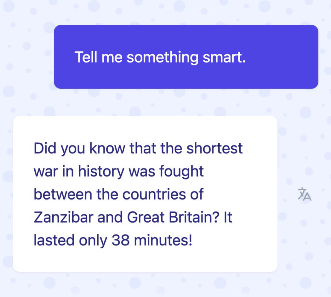 Gliglish general knowledge conversation example