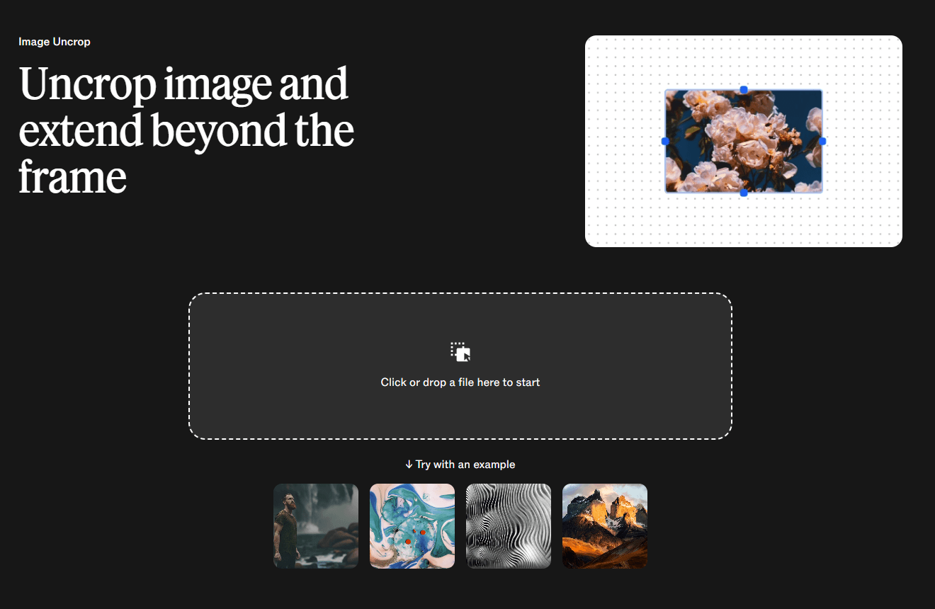 Clipdrop Uncrop Upload Interface