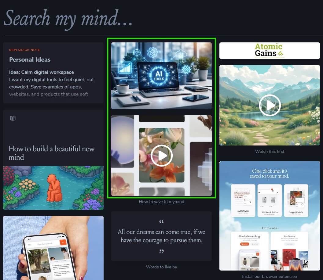 MyMind Save Images and Videos