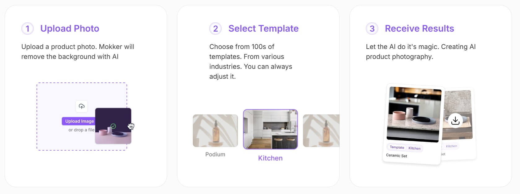 Mokker AI product photography workflow