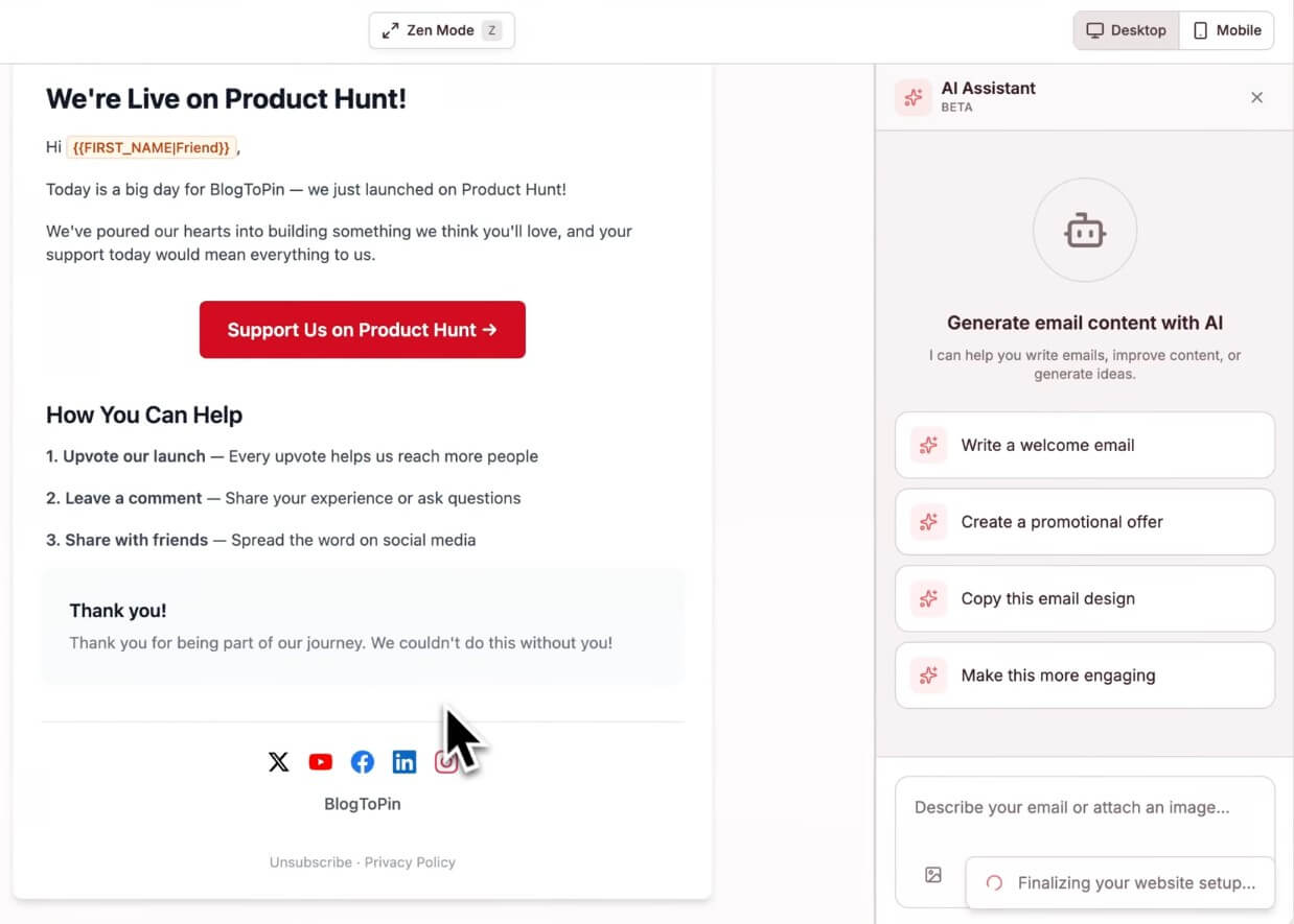 Sequenzy email marketing platform