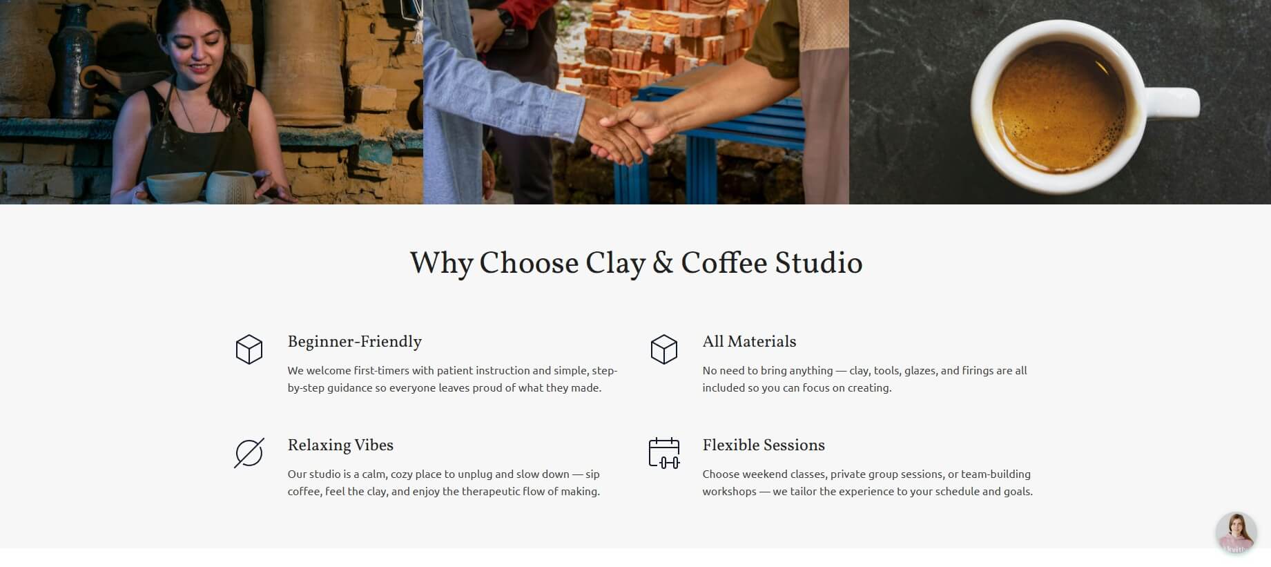 Kvitly Creative Workshop website sample part 3