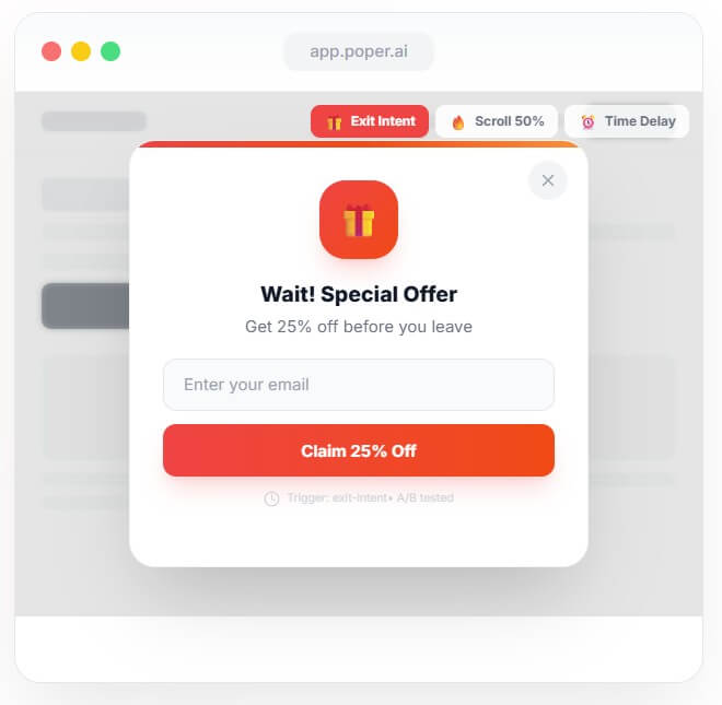 Poper AI popup builder