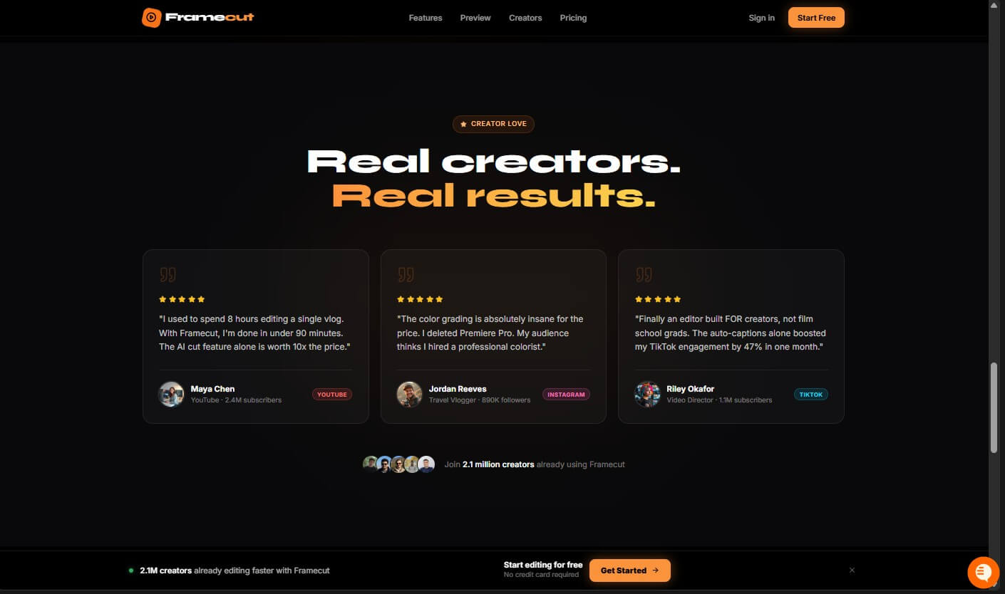 Polymet prompt 3 video editing landing page result 4