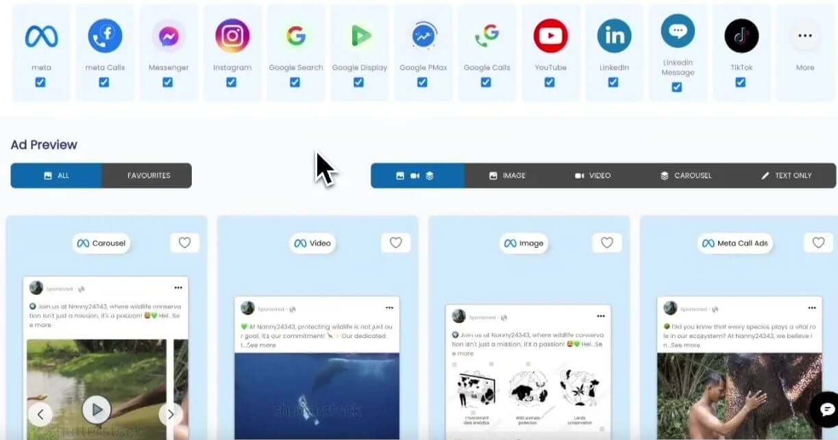 Rekla.AI ad preview screen