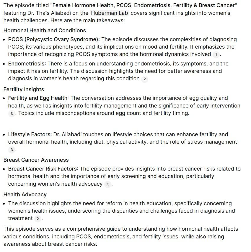 Huberman AI female hormone health episode summary