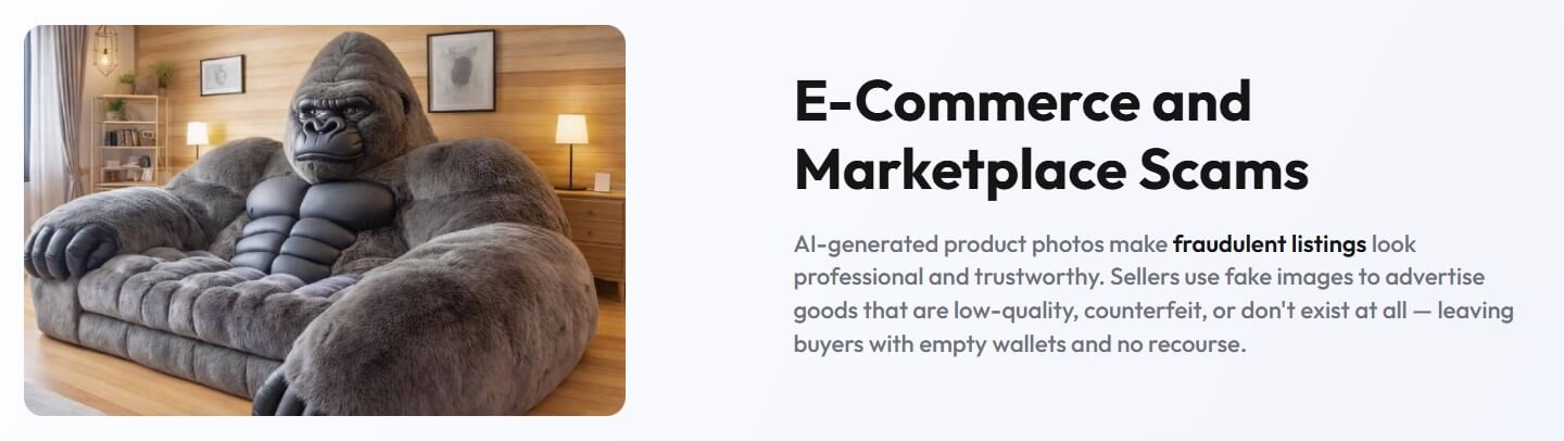 WasItAI marketplace scam image risk example