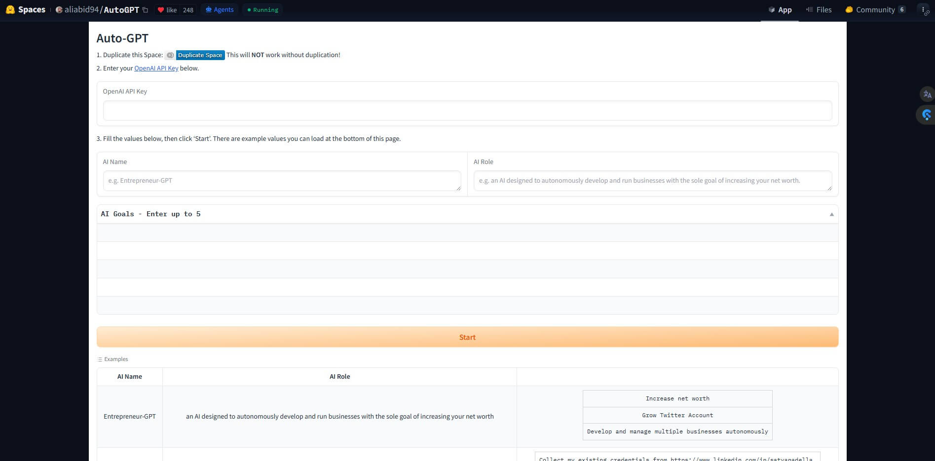 AutoGPT Interface