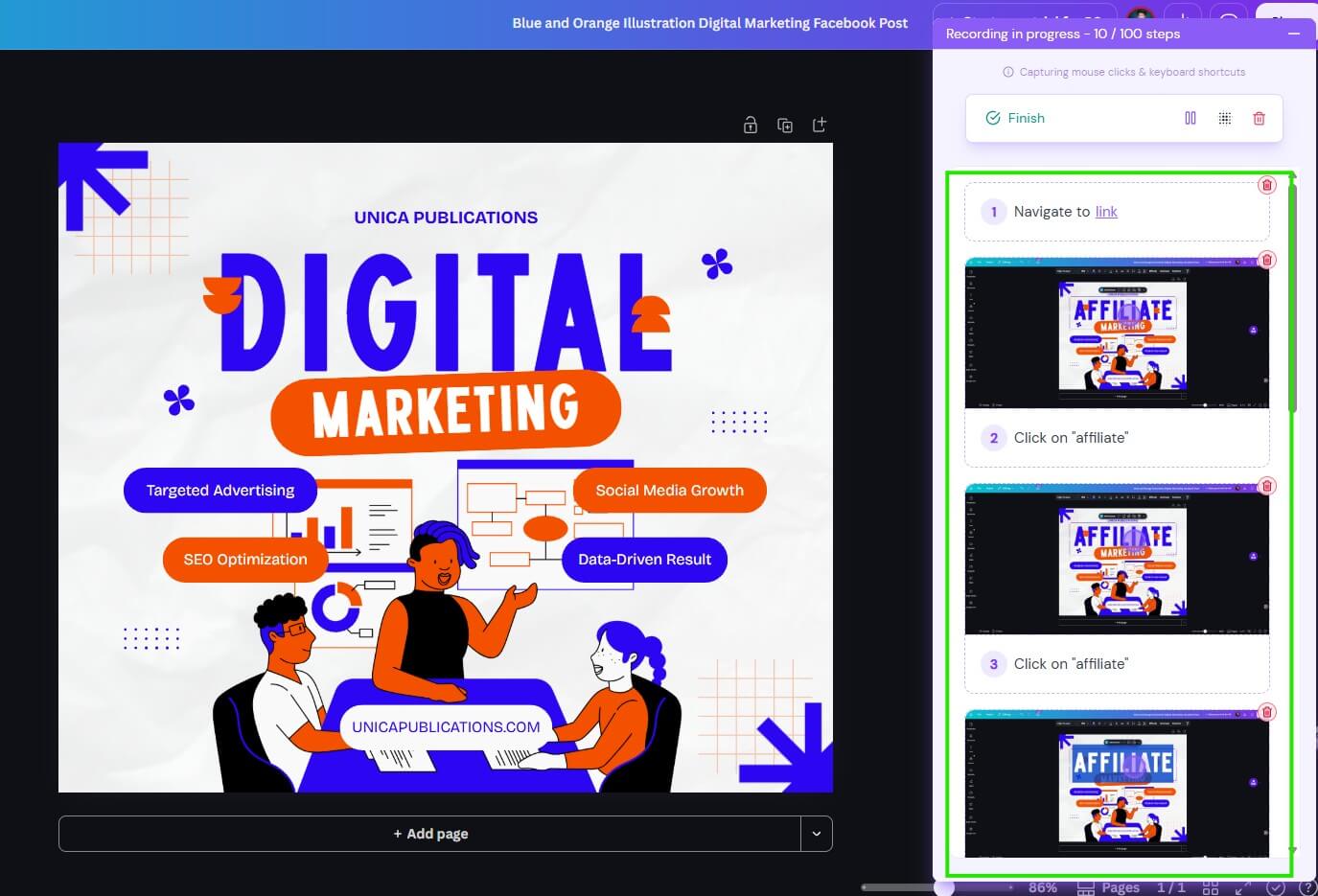 Guidejar live step-by-step recording