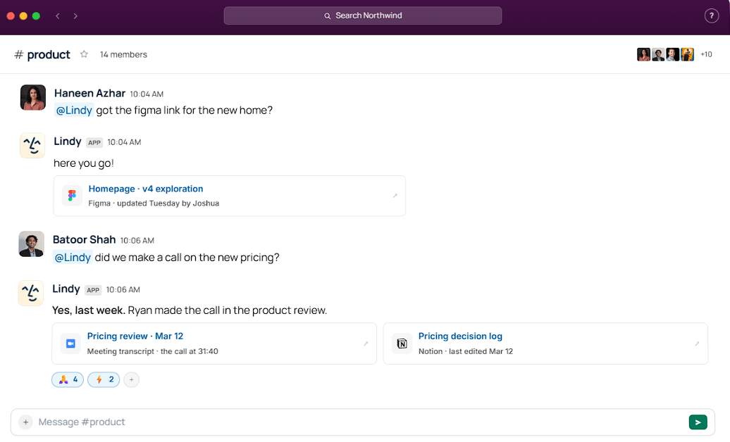 Lindy AI chat interface