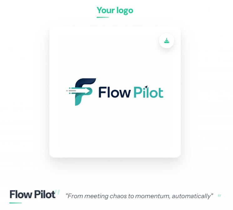 FlowPilot logo concept generated in Brandolia