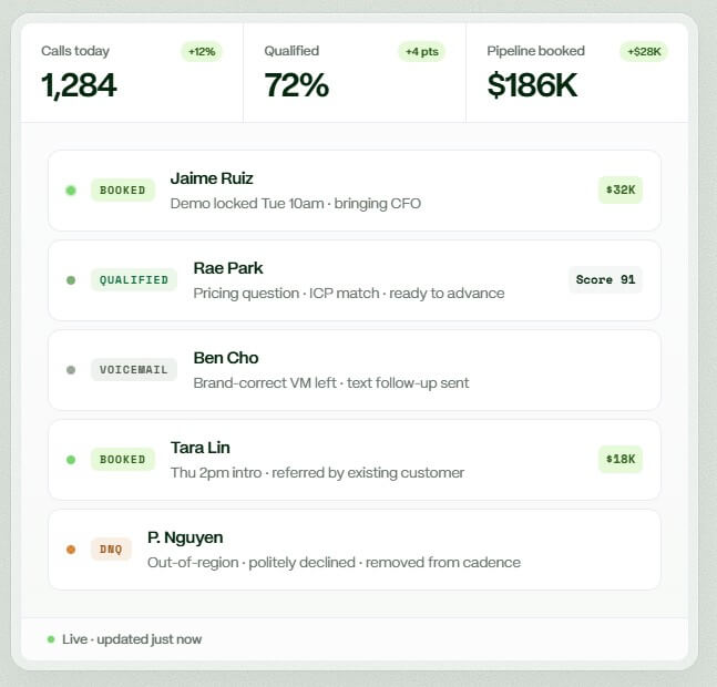 Thoughtly AI live call record