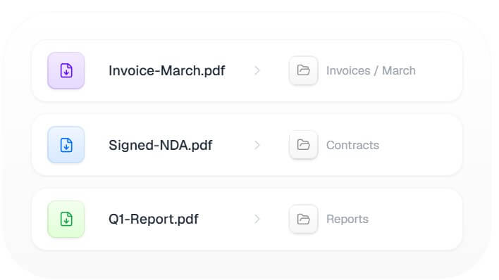 Inbox Zero email attachments filed automatically