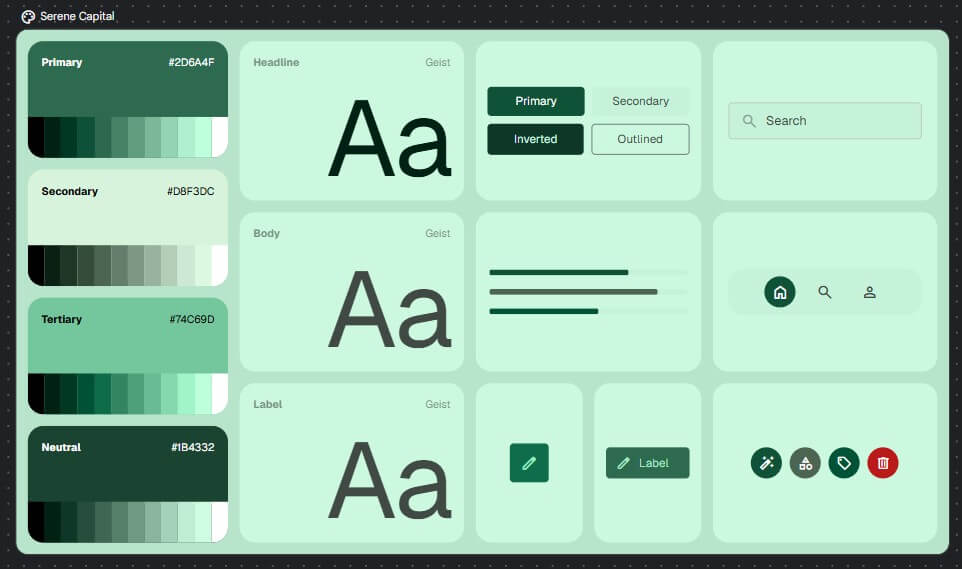 Stitch with Google mobile app dashboard result one