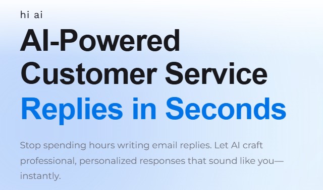 HI AI customer service email reply platform