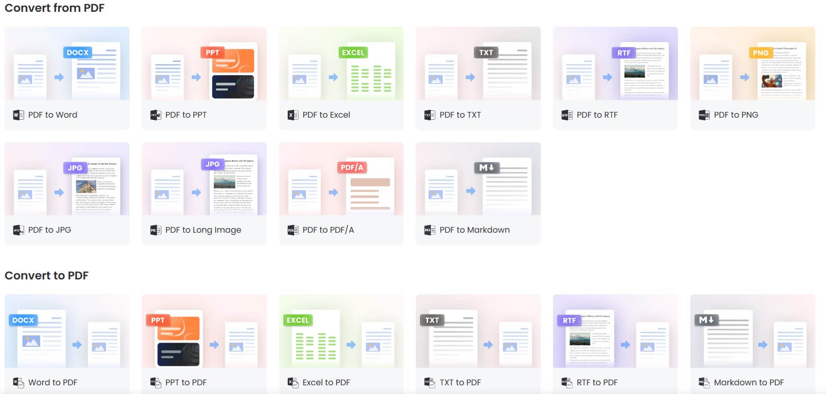 LightPDF PDF Converter Tools