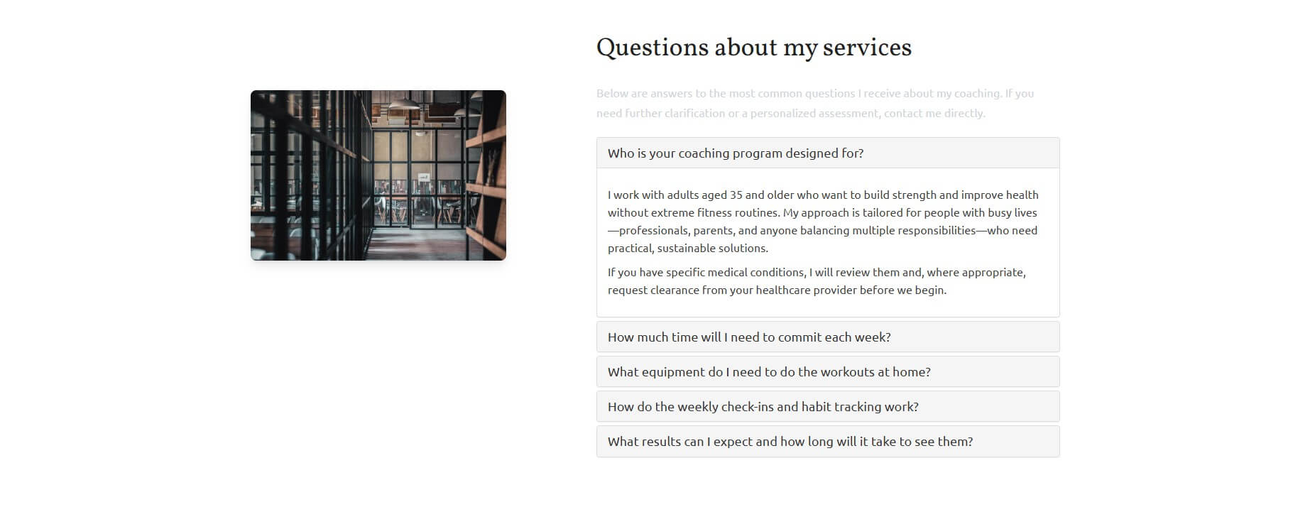 Kvitly Online Fitness Coach website sample part 5
