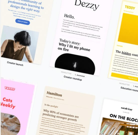 Hoppy Copy design templates for newsletters and email campaigns