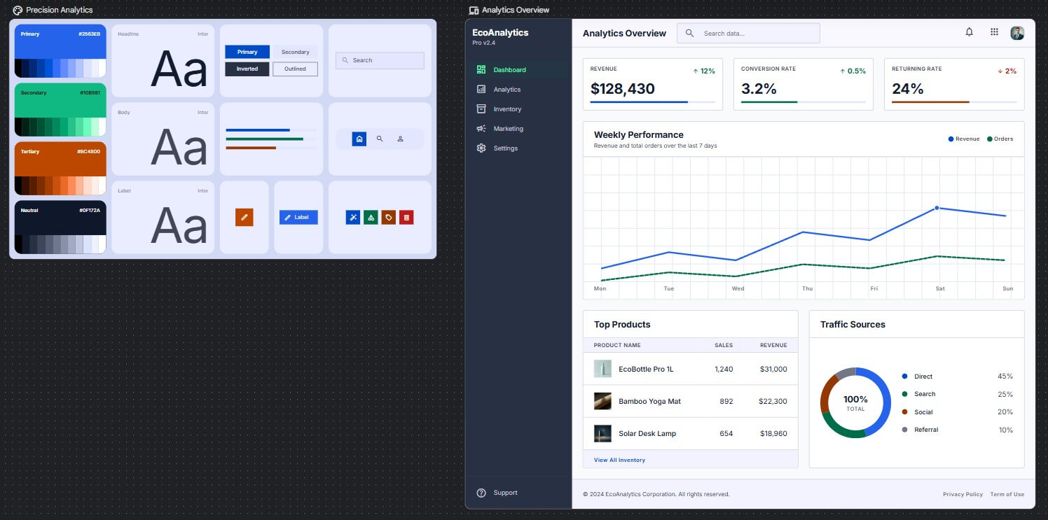 Stitch with Google SaaS analytics dashboard result