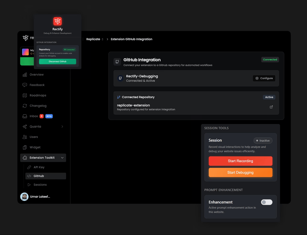 Rectify product operations and AI-assisted debugging interface