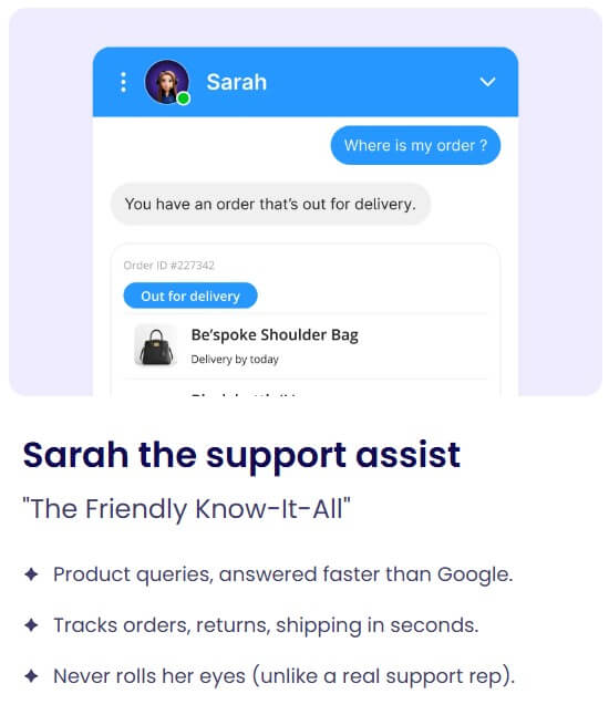 Manifest AI assistant personality example Sarah