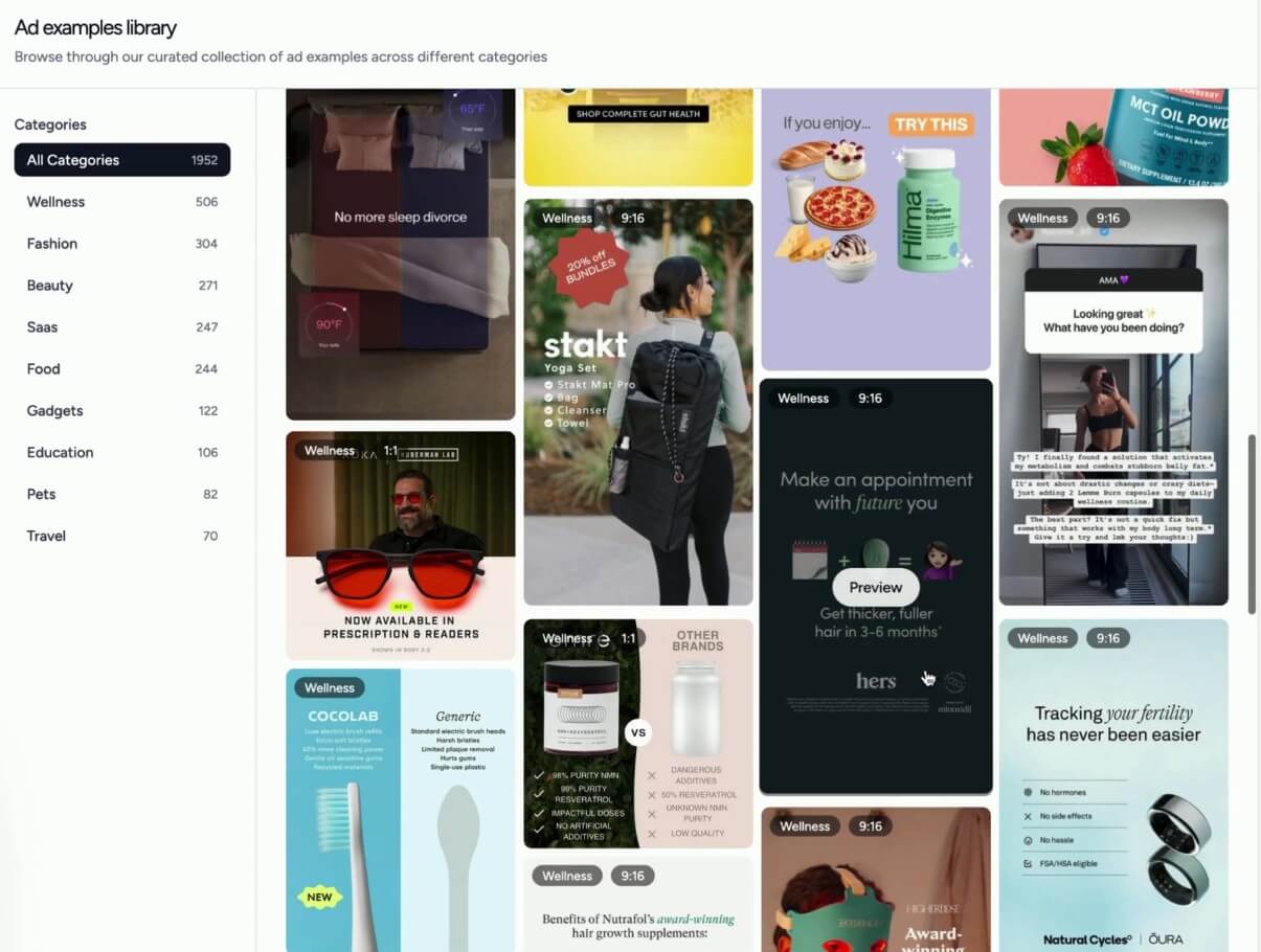 Keyla AI ad examples library