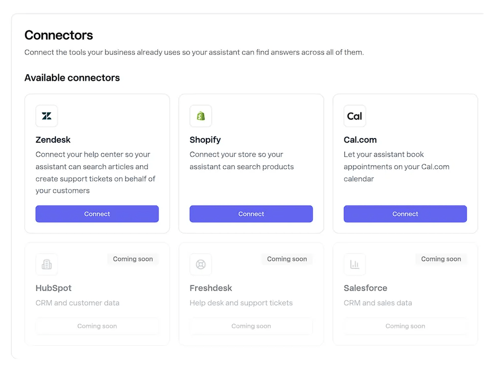 Answer HQ business connectors and integrations