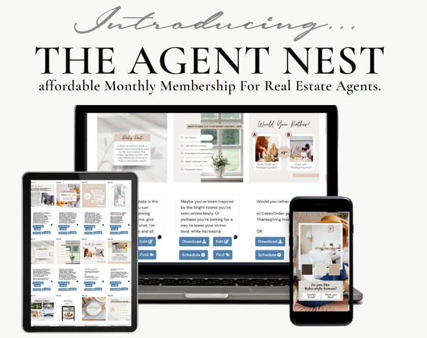 The Agent Nest real estate marketing platform