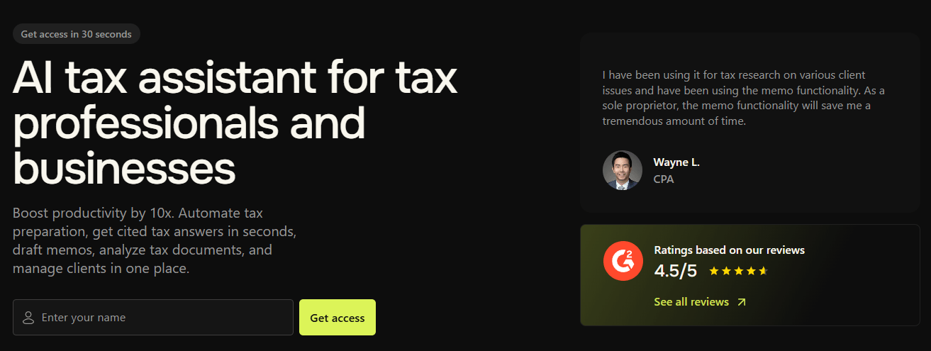 TaxGPT Homepage