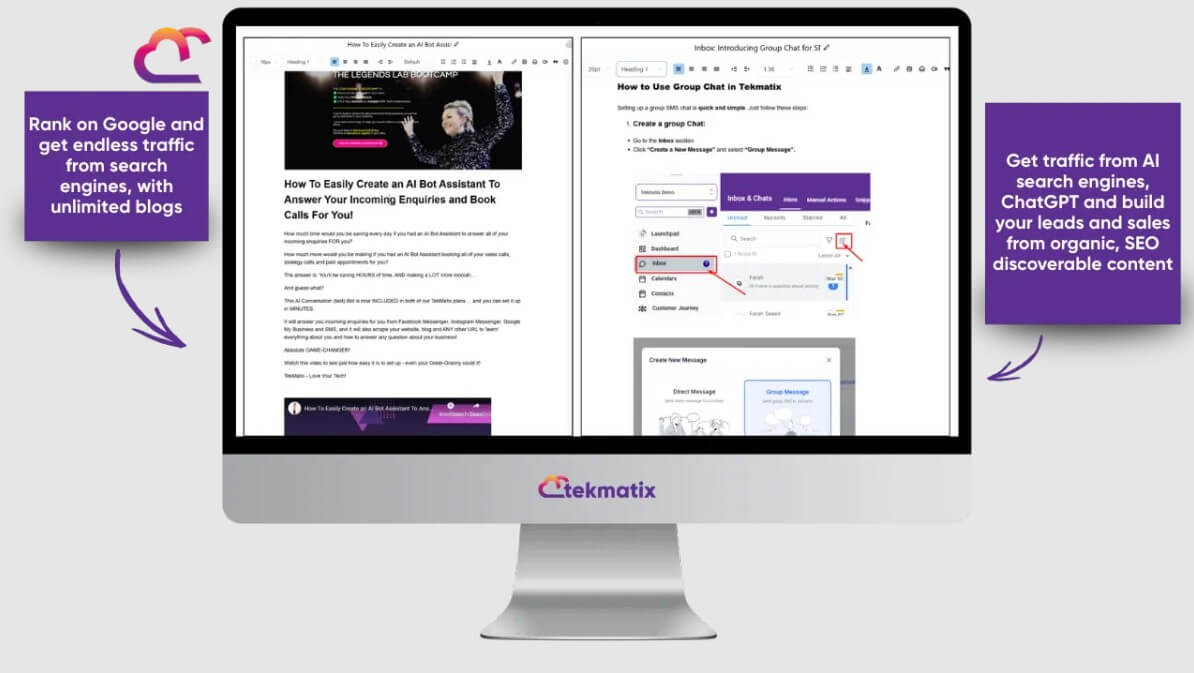 Tekmatix blog post maker content generation feature