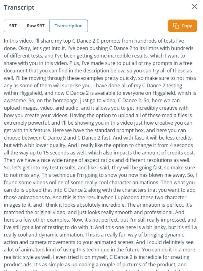 VideoToPage transcription