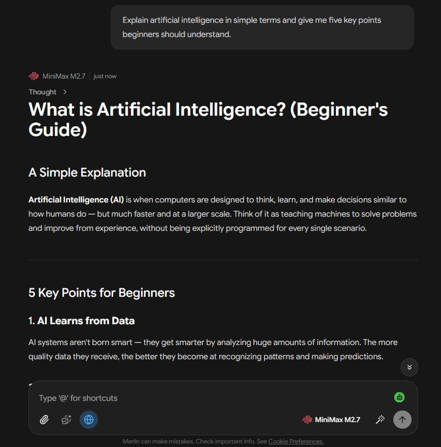 Merlin AI Chat Prompt 1